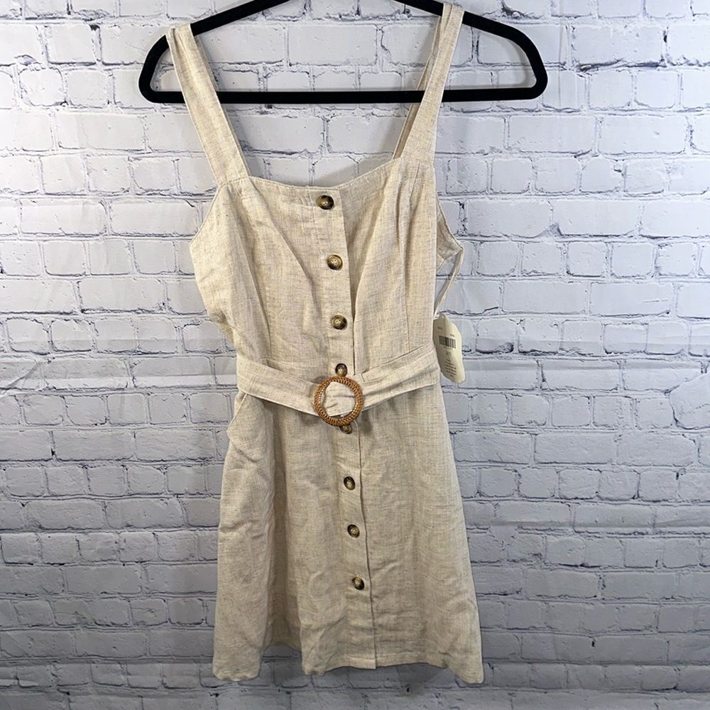 👗 Alter’d State Mini Linen Dress with Pockets - Size Small - New With Tags!